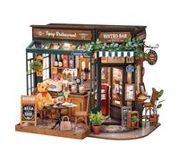 Rolife Casa de Muñecas Restaurante Tipsy DIY Kit de Casa en Miniatura Kit de Café en Miniatura Modelo de Decoración Interior Regalo de Cumpleaños para Niños y Adultos