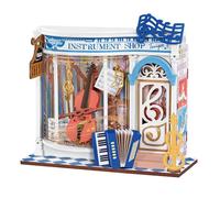 Rolife Casa de Muñecas Serie Mini Tienda Casa en Miniatura de Madera Maquetas para Construir Book Nook Kit Decoración de Interiores Regalo de Cumpleaños para Adultos (Tiendita de Música)