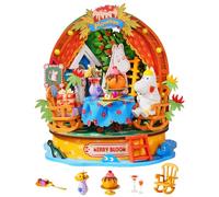 Rolife Casa en Miniatura Fiesta Jardín Snorkmaiden, Casa de Muñecas de Madera Valle de los Moomin, Apto para Principiantes, Regalo para Navidad, Antiestrés para Adultos, 1,5 Horas