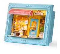 Rolife DIY Casa Miniatura Panadería Fluffy Cat - Rompecabezas 3D Madera 146 Piezas Adultos, Modelo Encaje montable en Pared con LED táctiles, Arte Mural enmarcada para decoración hogar