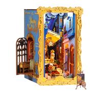 Rolife Kit Book Nook Starry Night Café con Luz Sensor 372 PCS | Casa Miniatura DIY Inspirada en Van Gogh con Cubierta Antipolvo, Rompecabezas Puzle 3D de Madera, Decoración Regalo Original