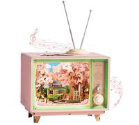 Rolife Puzzle 3D Anime rolife Sakura Tranvía Decor TV, Puzzle Madera 263 Piezas - maqueta para Construir Adultos con Tranvía Móvil & LED, Cerezo en Flor/Cherry Blossom, Regalo para Hogar