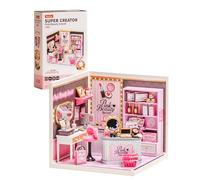 Rolife Super Creator Maquetas DIY Miniature House Kit Casas Miniaturas para Montar Maquetas Madera para Construir Adultos Caja Expositora Apilable Sin Pegamento (Pink Beauty Secret)