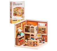 Rolife Super Creator Maquetas DIY Miniature House Kit Casas Miniaturas para Montar Maquetas Madera para Construir Adultos Caja Expositora Apilable Sin Pegamento (Furry Friends' Home)
