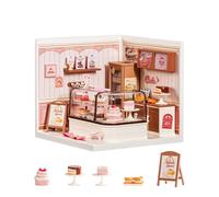 Rolife Super Creator Tasty Cake Shop, Casa de Muñecas DIY con Iluminación, Kit de Pastelería Sin Pegamento, Decoración Dulce para Estantería, Regalo Creativo para Niña y Mujer