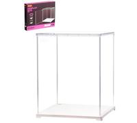 Rolife Vitrina Acrílica con Orificio para Cables Caja Expositora Transparente para Book Nook, Puzles 3D, Figuras de Acción y Maquetas Miniatura LED (23x23x29,2 cm)