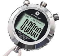 Rolilink Stoppuhr, Metall-Stoppuhr für Sport, wasserdichte Stoppuhren, Timer für Sport und Wettkämpfe (2 Runden-Metall)