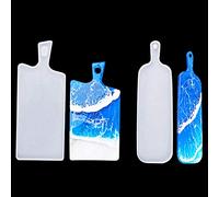 Rolin Roly 2PCS Moldes de Resina Epoxi de Silicona Moldes de Fundición Epoxi de Bandeja Grande Moldes para Servir con asa Posavasos De Comida Decoración Del Hogar (Wide + Narrow)