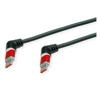 Roline USB 2.0 Kabel, Typ-C - Typ-C, ST/ST, 360° Rotation, schwarz/rot, 2 m