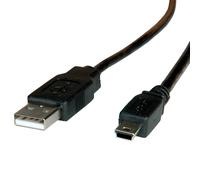 Roline 11.02.8708 cable usb 0,8 m usb 2.0 mini-usb b usb a negro