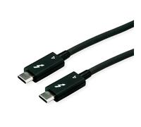 ROLINE Thunderbolt™ 4 Kabel, C-C, ST/ST, 40Gbit/s, 100W, passiv, schwarz, 0,8 m