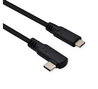 Roline Cable USB 3.2 Gen 2x2, PD 20V5A, Emark, C-C, ST/ST, 1x 90° con Cable, 20 Gbit/s, Negro, 1 m