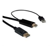 Roline 11.04.5991 adaptador de cable de vídeo 1 m hdmi + usb displayp
