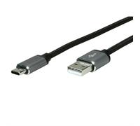 Roline 11029029 cable usb 3 m usb 2.0 usb a usb c negro, plata