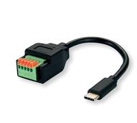 ROLINE Adaptador de Cable USB Tipo C Macho a regleta de 5 Pines (Botones pulsadores), 15 cm