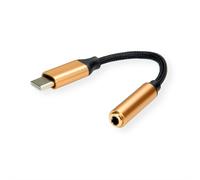 Roline 12.03.3223 cable de teléfono móvil negro, oro 0,13 m usb c 3,