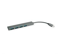 Hub Roline 4 puertos 5000 Mbit/s USB 3.2 Gen 1 modelo 14.02.5052 aluminio gris