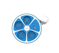 Roline 19.07.2343 base múltiple 3 m 4 salidas ac interior azul, blanc