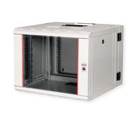 ROLINE 26.21.0010 Armario Rack de Pared 19 Pulgadas 7U Gris, 600x600 mm, Capacidad 50 kg, Puerta de Cristal, Rieles y Kit de Montaje