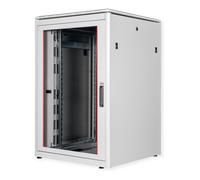 ROLINE 26.21.0051 Rack de 19 Pulgadas, Bastidor de Red de 22U, 800 x 800 mm, Gris Acero con Puertas de Vidrio, IP20, Capacidad 600 kg