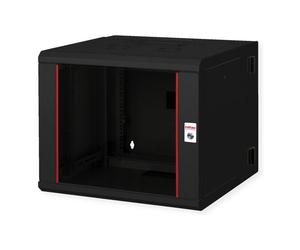 ROLINE 26.21.0181 Bastidor de Pared 19" 9U para Rack, 600x600x505 mm, 50 kg Carga, Negro, Acero, IP20, con Puerta de Cristal y Rieles