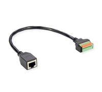 ROLINE Adaptador de Cable RJ45 Hembra a Bloque de terminales (Botones pulsadores), 30 cm