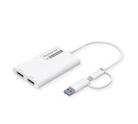 ROLINE Adaptador Multi-DisplayLink USB Tipo A+C - 2X DP, 4K