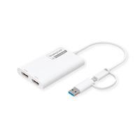 ROLINE Adaptador Multi-DisplayLink USB Tipo A+C - 2X HDMI, Multi-Stream 4K