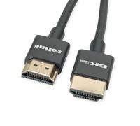 Roline Cable 8K HDMI Ultra HD con Ethernet, Slim, ST/ST, Negro, 1 m