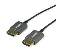 ROLINE Cable 8K HDMI Ultra HD con Ethernet, ST/ST, Ultrafino, coaxial, Negro, 1,5 m