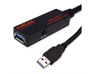 Roline Cable Alargador Activo USB 3.2 Macho/Hembra 10m Negro