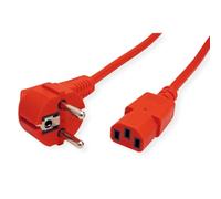 Roline Cable de alimentación, toma IEC recta, rojo, 3 m