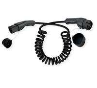 ROLINE Cable de Carga para e-Car Tipo 2, trifásico, 480 VCA (3P+N+E), 16 A, 11 kW, Cable en Espiral, 3 m