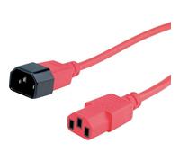 ROLINE Cable de conexión de aparatos, IEC 320 C14 - C13, Rojo, 1,8 m