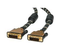 Roline cable de monitor dvi gold, macho-macho, (24+1) dual link, 3m