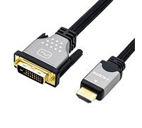 Roline Cable de Monitor DVI - HDMI, ST-ST, Doble Enlace, Negro/Plata, 1 m