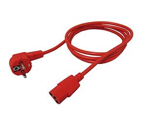 ROLINE Cable de Red, Toma Recta IEC, Rojo, 1,8 m