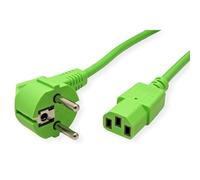 ROLINE Cable de Red, Toma Recta IEC, Verde, 1,8 m