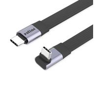 Roline Cable Plano USB4 2.0, C-C, ST/ST con un Extremo en ángulo de 270°, 8K UHD-2, 80 Gbit/s, 240 W, Negro, 0,8 m