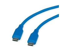 ROLINE Cable USB 2.0, Tipo C-C, ST/ST, Silicona, 60 W, Azul, 1 m