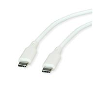 ROLINE Cable USB 2.0, Tipo C-C, ST/ST, Silicona, 60 W, Blanco, 1 m