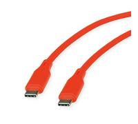 ROLINE Cable USB 2.0, Tipo C-C, ST/ST, Silicona, 60 W, Naranja, 1 m