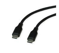 ROLINE Cable USB 2.0, Tipo C-C, ST/ST, Silicona, 60 W, Negro, 1 m