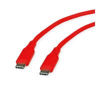 ROLINE Cable USB 2.0, Tipo C-C, ST/ST, Silicona, 60 W, Rojo, 1 m