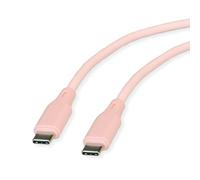 ROLINE Cable USB 2.0, Tipo C-C, ST/ST, Silicona, 60 W, Rosa, 1 m