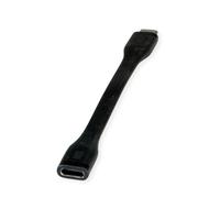 Roline Cable USB4 Gen3x2, Emark, Plano, C-C, ST/BU, 40Gbit/s, 100W, Negro, 11,5 cm
