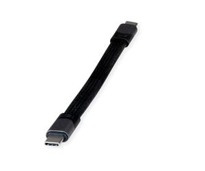 Roline Cable USB4 Gen3x2, Emark, plano, C-C, ST/ST, 40Gbit/s, 100W, negro, 15 cm