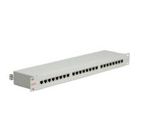 Roline Cat.5e 19" Patch Panel, 24 Ports, STP Light Grey Panel de parcheo - Bahía de Entrada (24 Ports, STP Light Grey, Metal)