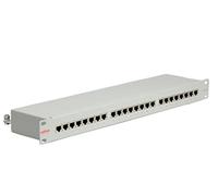 Roline Cat.5e 19" Patch Panel, 24 Ports, STP Light Grey Panel de parcheo - Bahía de Entrada (24 Ports, STP Light Grey, Metal)
