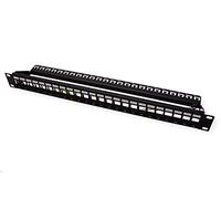 Roline Cat. 6 19"-Keystone Patch Panel STP- Bahía de entrada, screened, color negro (importado)